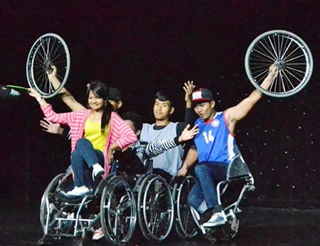 The wheelchair dance troupe.