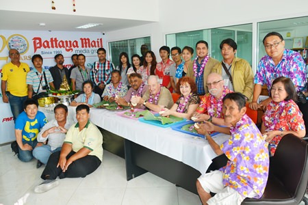The Pattaya Mail family marks Songkran with a blessing ceremony in our company offices.
