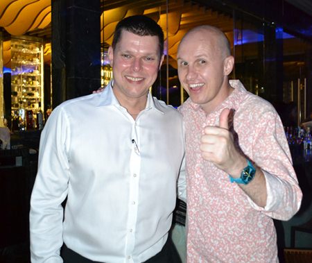 (L to R) Carl Duggan, Executive Assistant Manager, Food and Beverage for Centara Grand, and Billy Brundon, GM of the Bull & Bush Bangkok.