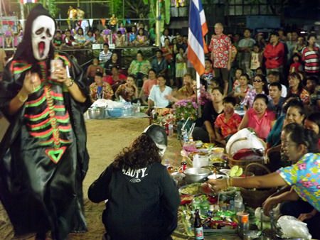 People invite ghosts to dine until they’re so full, they won’t disturb the peace.