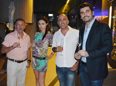 (L to R) Andrea Cavazzini, Julia Kikulicheva, Daniel Boccalini and Francesco Neirotti, Italian Wine Manager of the Bangkok Beer & Beverages Co., Ltd.