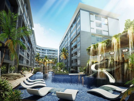 A computer graphic shows the pool area at the Centara Avenue Hotel.  Centara Hotels & Resorts says it will open two new hotels in Pattaya later this year. 