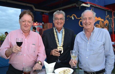 (L to R) Allan Riddell from SATCC, Dale Lawrence, President of Skål International Thailand, and Dr. Iain Corness from Pattaya Mail.