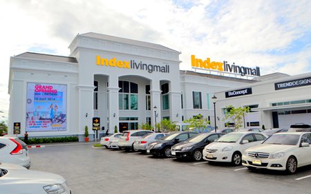 The new Index Living Mall branch on Sukhumvit Road at the Central Pattaya three-way intersection is easily found.
