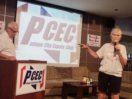 Pat Koester announces that she and fellow USA Embassy Warden Al Serrato right after the end of the June 29 PCEC meeting will be demonstrating for US citizens how to sign up online with the US State Department to receive emergency notifications and how to notify their next of kin, if needed.