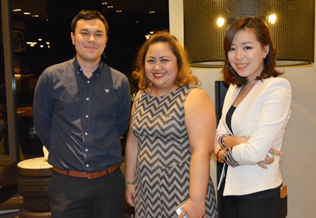 (L to R) Thanagon Poungbubchart, PR & Mar Com Manager of the Holiday Inn Pattaya, Pichaya Nitikarn, PR Manager of the Amari Orchid Pattaya and Madtiga Sutamchaem, Sales Executive - Catering of the Holiday Inn Pattaya.