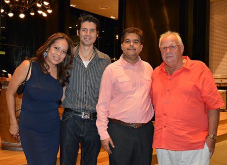 (L to R) Papakan Saguansap, Scott Tanner from MJ’s Smokehouse, Tony Malhotra, President of Skål International Eastern Thailand and Greig Ritchie, Vice President-Sales South East Asia of the Pan Pacific Travel New Zealand and Australia.