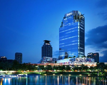 An artist’s rendering shows the Bhiraj Tower at EmQuartier.