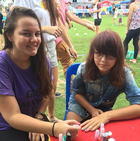 Nail-painting was a popular activity.