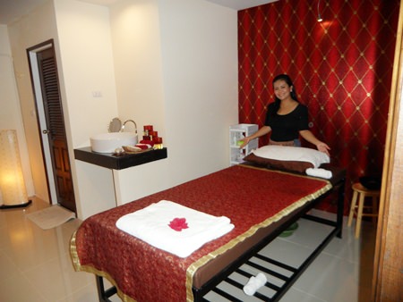 Manageress Rungratree Thongsai awaits with a warm welcome for customers at the Siriram Spa.