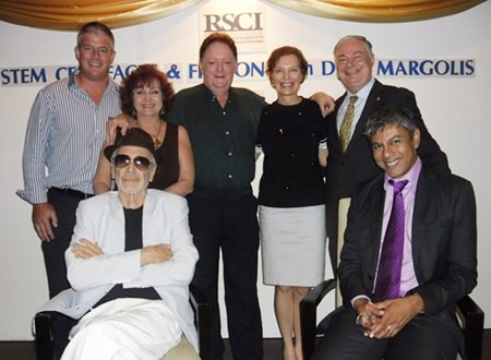 Group photo (front seated from left) guest speaker Don Margolis and Ragil Ratnam of Pure Growth Asia. (Standing from left) Antony Brown, Chartering Executive of Light House navigation, Elfi Seitz, executive editor of Pattaya Blatt, Allan Riddel, Linda Reay Amazon Colours and General Manager Eric Hallin.