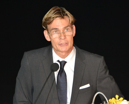 Swedish Ambassador, His Excellency Klas Molin addresses the gathering.