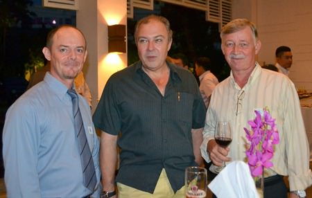 Paul Wood of Defence International Security Services, Rene Pisters, GM of the Thai Garden Resort, and Hans Banzinger of Swiss Paradise Resort.