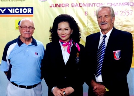 William Macey (right) with Khun Ying (center) and PSC Social Chairman, Nigel Cannon (left).