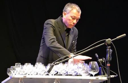 Weerapong Thaweesak produced some sonic wonders on his glass harp.