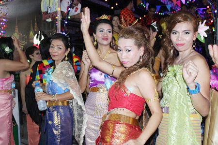Staff at entertainment venues on Walking Street were having a vibrant time.