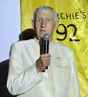 Archie Dunlop BEM was so impressed he has already booked his 93rd birthday party in September 2015 at Baan Souy Resort.