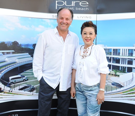 Architect Nicolas Buchler (left) and director of marketing and sales Naparat Sihanatkathakul (right), the driving force behind Pure Sunset Beach.
