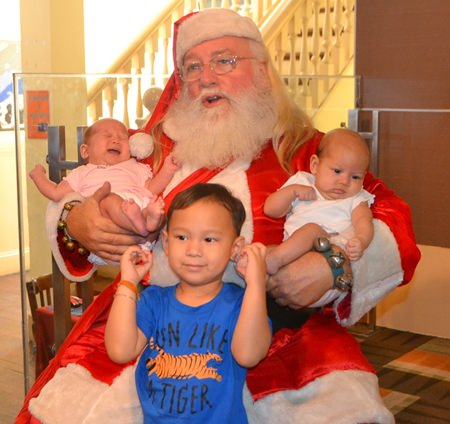 Santa has time for some younger members of the PCEC audience.