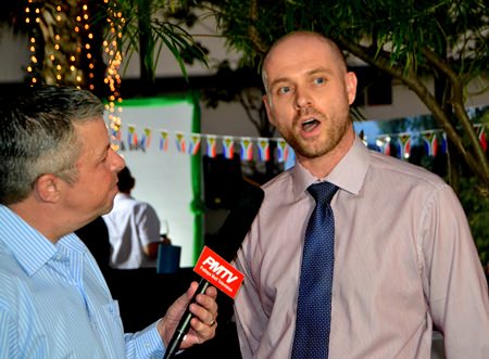 Paul Strachan from PMTV interviews James Swan, the Deputy Headmaster of Bromsgrove International School Thailand, the lead sponsor for the event.