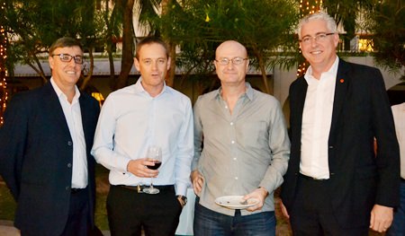 (L to R) Richard Gamlin, Resident Manager of Amari Hotel Pattaya; Ken Brookes, MD of Niedax Group; Neil Farrell GM of EPL Thailand; and Brendan Daly, GM of Amari Pattaya.