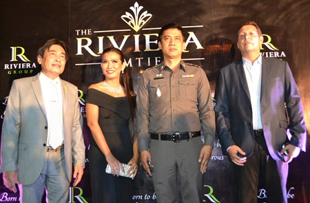 (L to R) Deputy Mayor Ronakit Ekasingh, Kasina Thammasuwan, Managing Director of Clare Pattaya Property, Pol. Col Sukthat Pumpunmuang, superintendent of Pattaya Police Station, and investor Rolf Haupt.