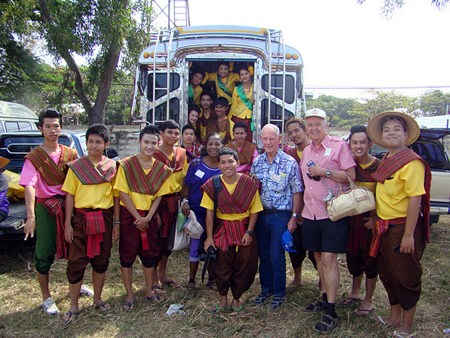 PCEC Members Gary Hacker, Richard and Janet Smith meet with some of the local Surin participants at the elephant round up. Read more about this excursion in the Pattaya Mail: http://www. pattayamail.com/ourcommunity/pcec-members-attend-surin-elephant-round-up-8642#sthash. UkcUfgeH.dpuf