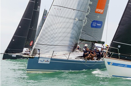 Foxy Lady VI (centre), storms to the front on the final day of the 2015 Top of the Gulf Regatta.