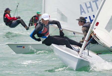 Sailing in the dinghy classes was close with more than 40 competitors this year.