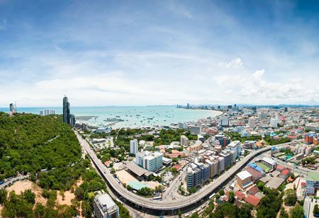 A panoramic view of Pattaya Bay from the 46th floor of the development.