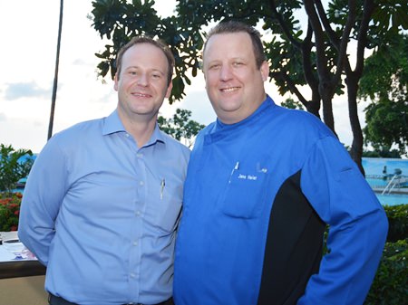 Max Sieracki (left) poses with Jens Heier, Director of Kitchens.