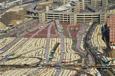 In this image released by the Saudi Press Agency (SPA), hundreds of thousands of Muslim pilgrims make their way to cast stones at a pillar symbolizing the stoning of Satan in a ritual called 