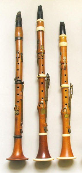 Late 18th century five-key clarinets.
