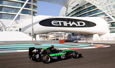 Thailand’s Sandy Stuvik negotiates a corner at the Yas Marina circuit in Abu Dhabi, United Arab Emirates, Sunday, November 29.