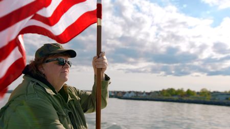 This image shows director Michael Moore in a scene from his documentary, “Where to Invade Next.” (Dog Eat Dog Films via AP)
