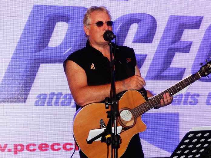 Well known Pattaya Musician and DJ Barry Upton entertained the PCEC with some of his new songs and provided some tidbits about the music industry.
