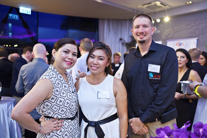 (L to R) Sarudha Netsawang, membership services director at AmCham Thailand, Prutikun Chaifoo, general business support at SCSI Quality Service Thailand, and Bryan Bowman, Southeast Asia Regional Manager at SCSI Quality Service (Thailand) Ltd.