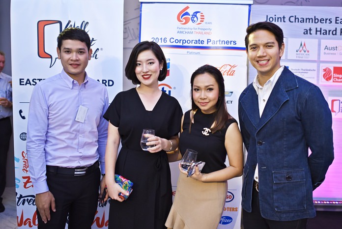 (L to R) Watcharapon Chanthaduang, sales manager at Cape Dara Resort Pattaya, and the Hard Rock Hotel Pattaya team, Boram Jang, sales manager-Korea, Kwanchanok Sapprasong, assistant marketing communications manager and Marut Srisupapol, director of sales and marketing.