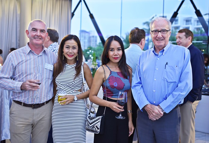 (L to R) Craig Muldoon, consultant at Pecunia poses for a photo with Chumhakan Kawla, Nadia Swan and the Doc.