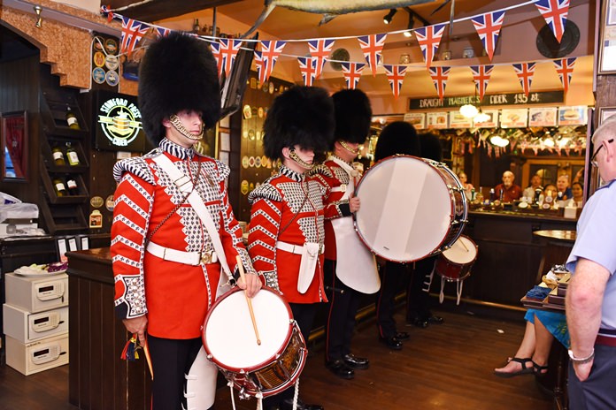 Members of the Welsh Guards play a number of familiar military tunes.