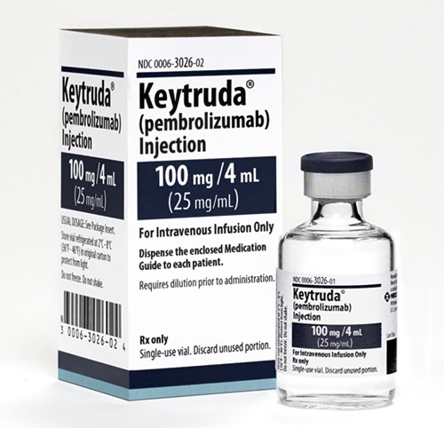 This 2015 photo made available by Merck shows the drug Keytruda. A study released Wednesday, May 18, 2016 shows the new kind of drug for the deadliest form of skin cancer helped some patients survive for at least three years. (Michael Lund/Merck via AP)