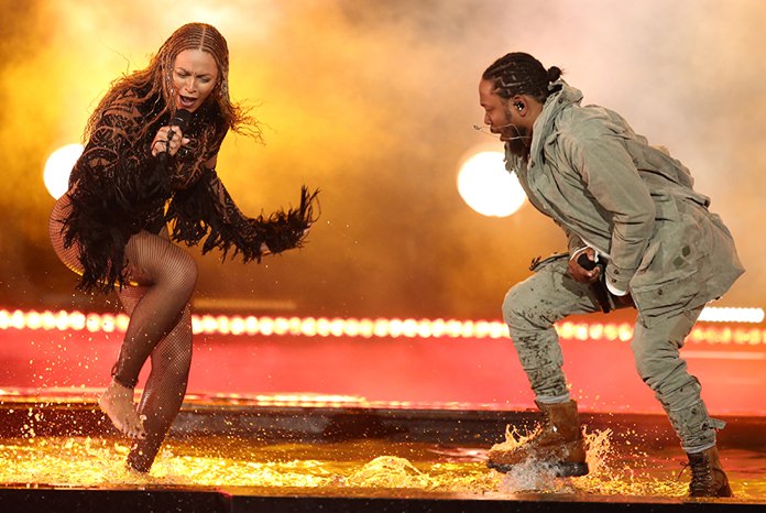 Beyonce, left, and Kendrick Lamar perform “Freedom” at the BET Awards at the Microsoft Theater on Sunday, June 26, 2016, in Los Angeles. (Photo by Matt Sayles/Invision/AP)