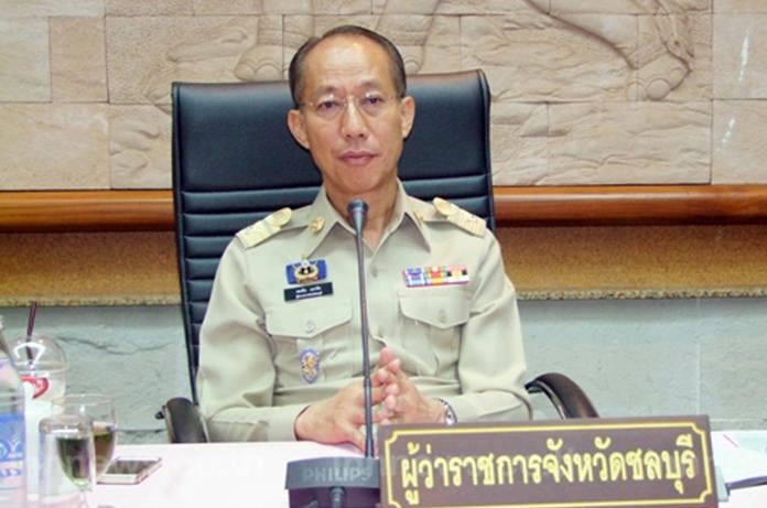 Chonburi Governor Khomsan Ekachai announces the 12 new members of Pattaya City Council.