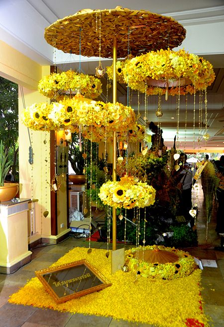 Beautiful flower umbrellas in the Flower Decoration competition.