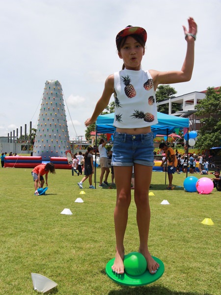 Bouncing around the school field!