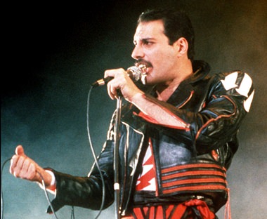 Freddie Mercury of the rock group Queen is shown in this 1985 file photo. (AP Photo/Gill Allen)