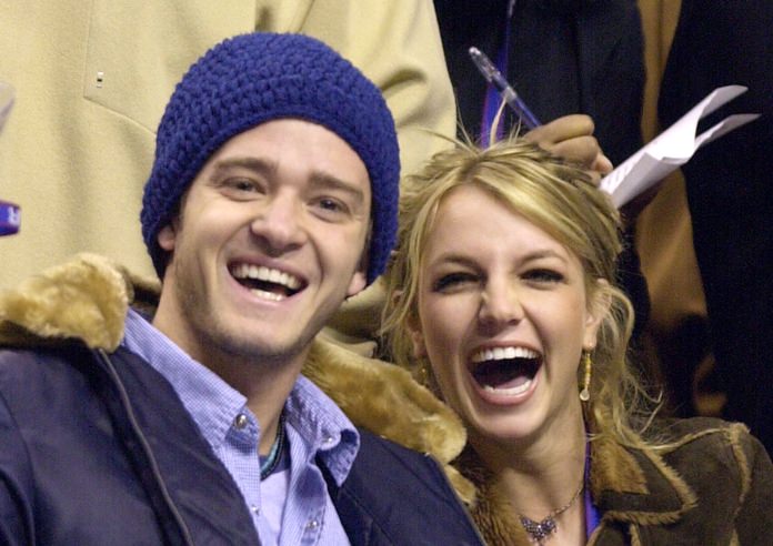 Justin Timberlake and Britney Spears are shown together in this Feb. 10, 2002, file photo. (AP Photo/Chris Gardner)