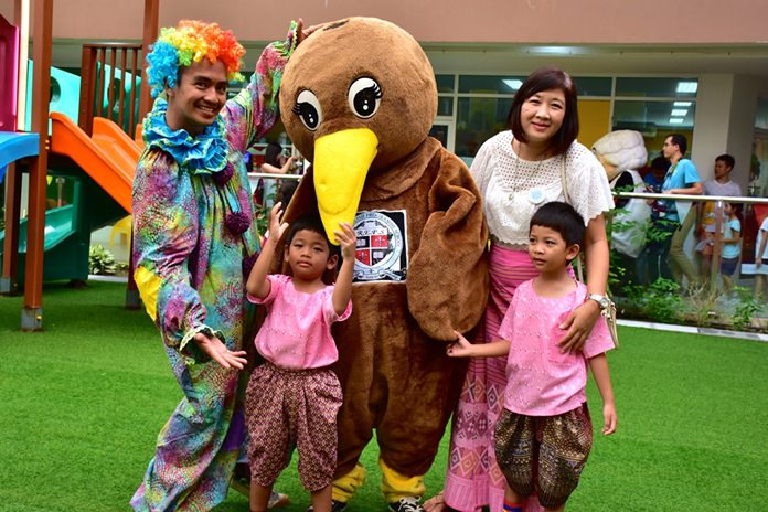 REPS family with mascot and clown.