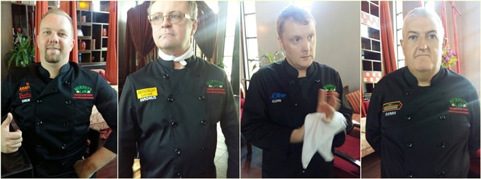 Clockwise from top left: Shaun Michael Venter (Executive Chef at Mantra restaurant), Magnus Flyborg (Oscar restaurant), Ewan Macglashan (Blue Olive restaurant) and Jerry Graham (Shenanigans Lake Side restaurant).