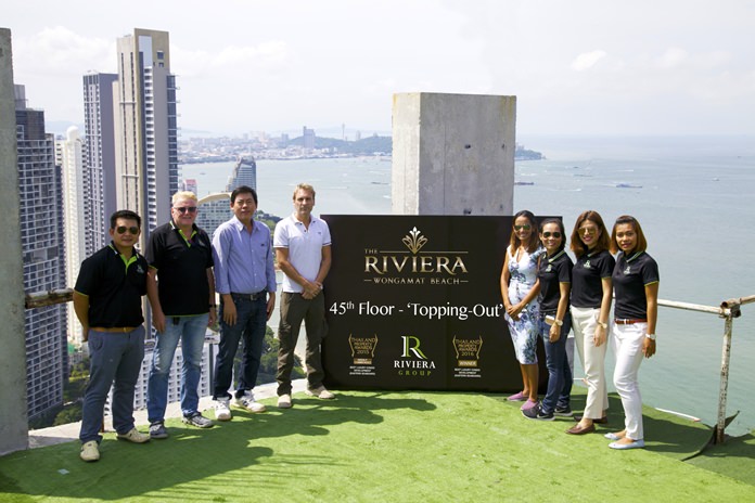 A ceremony took place on Oct. 3 to mark the topping out of the Riviera Wongamat Beach project.